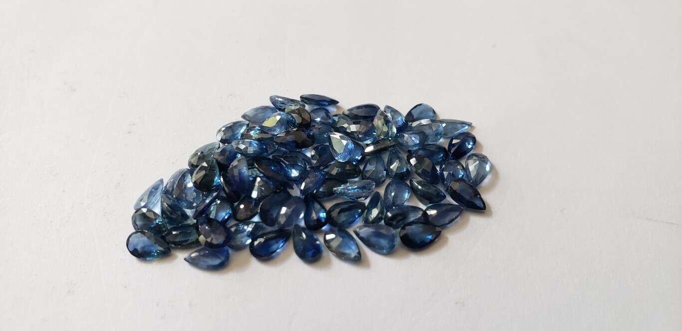 Blue Sapphire Pear: 5mm x 3mm
