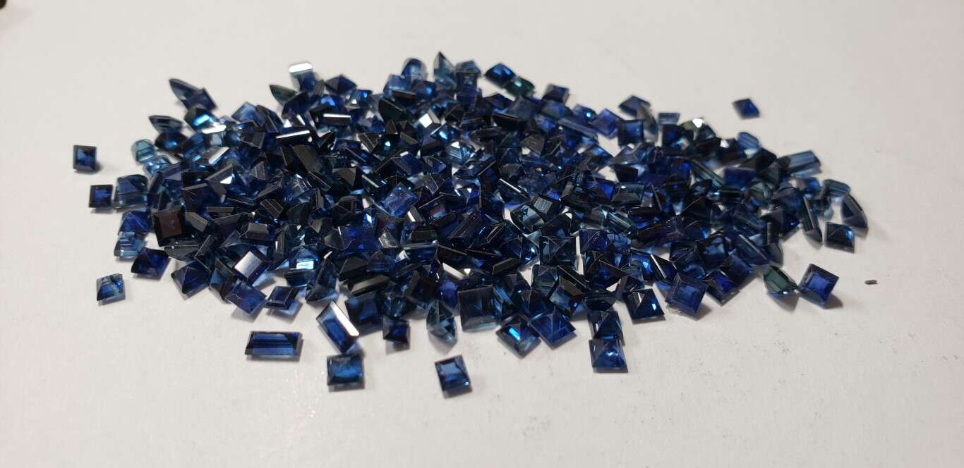 Blue Sapphire Square Cut: 3mm - 4mm