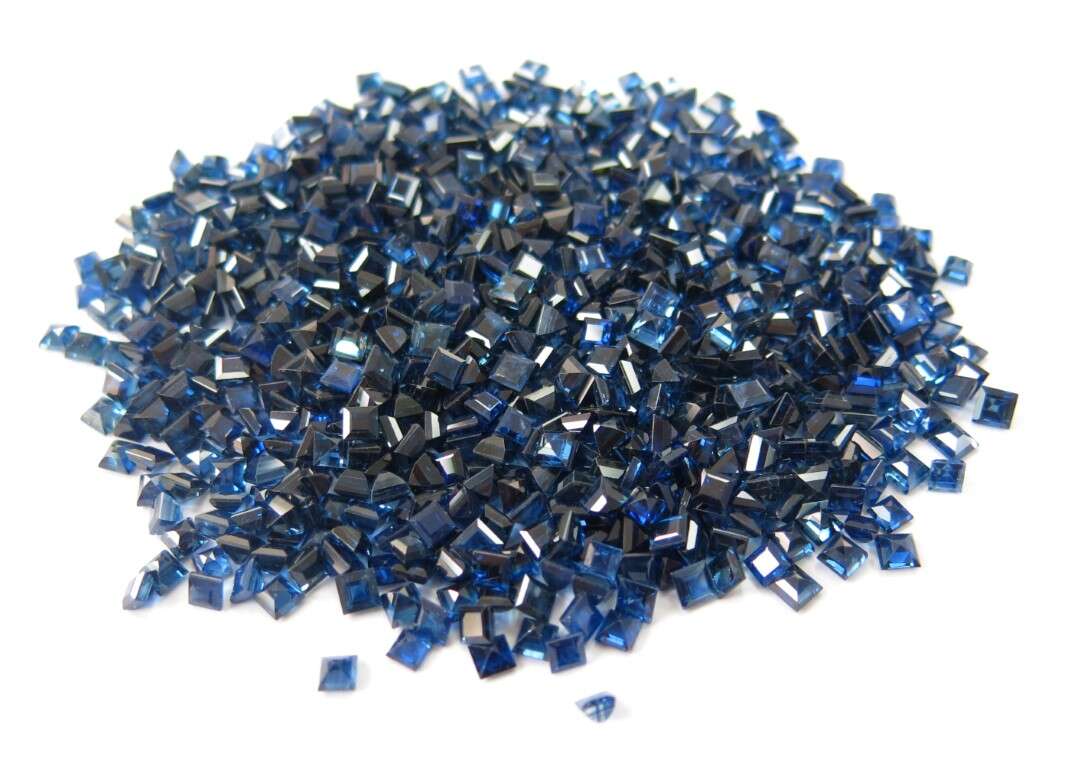 Blue Sapphire Square Cut: 3mm - 4mm