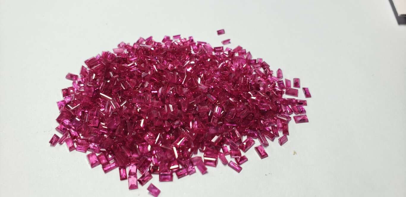 Ruby Baguette: 3mm x 2mm