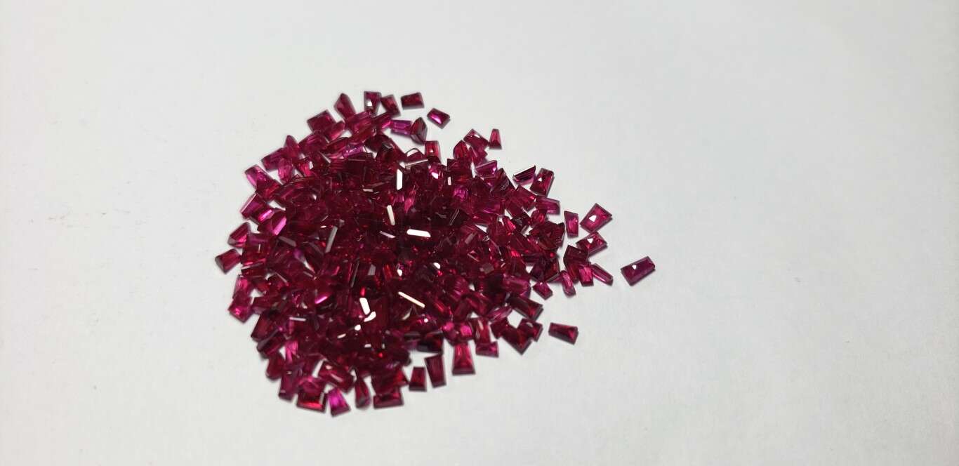 Ruby Baguette: 3.5mm x 2mm