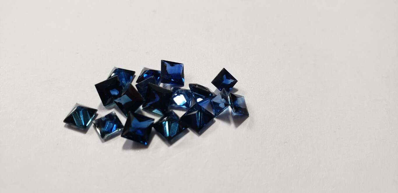 Blue Sapphire Princess Cut: 4mm - 4.5mm