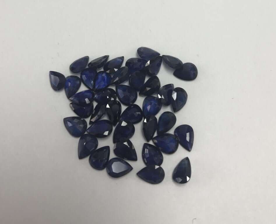 Blue Sapphire Pear: 8mm x 6mm