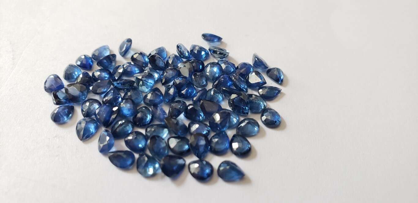 Blue Sapphire Pear: 5mm x 4mm