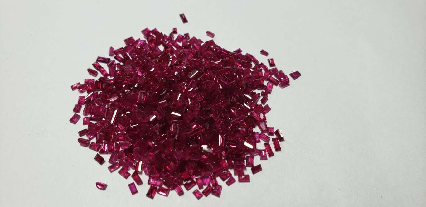 Ruby Baguette: 3mm x 1.5mm