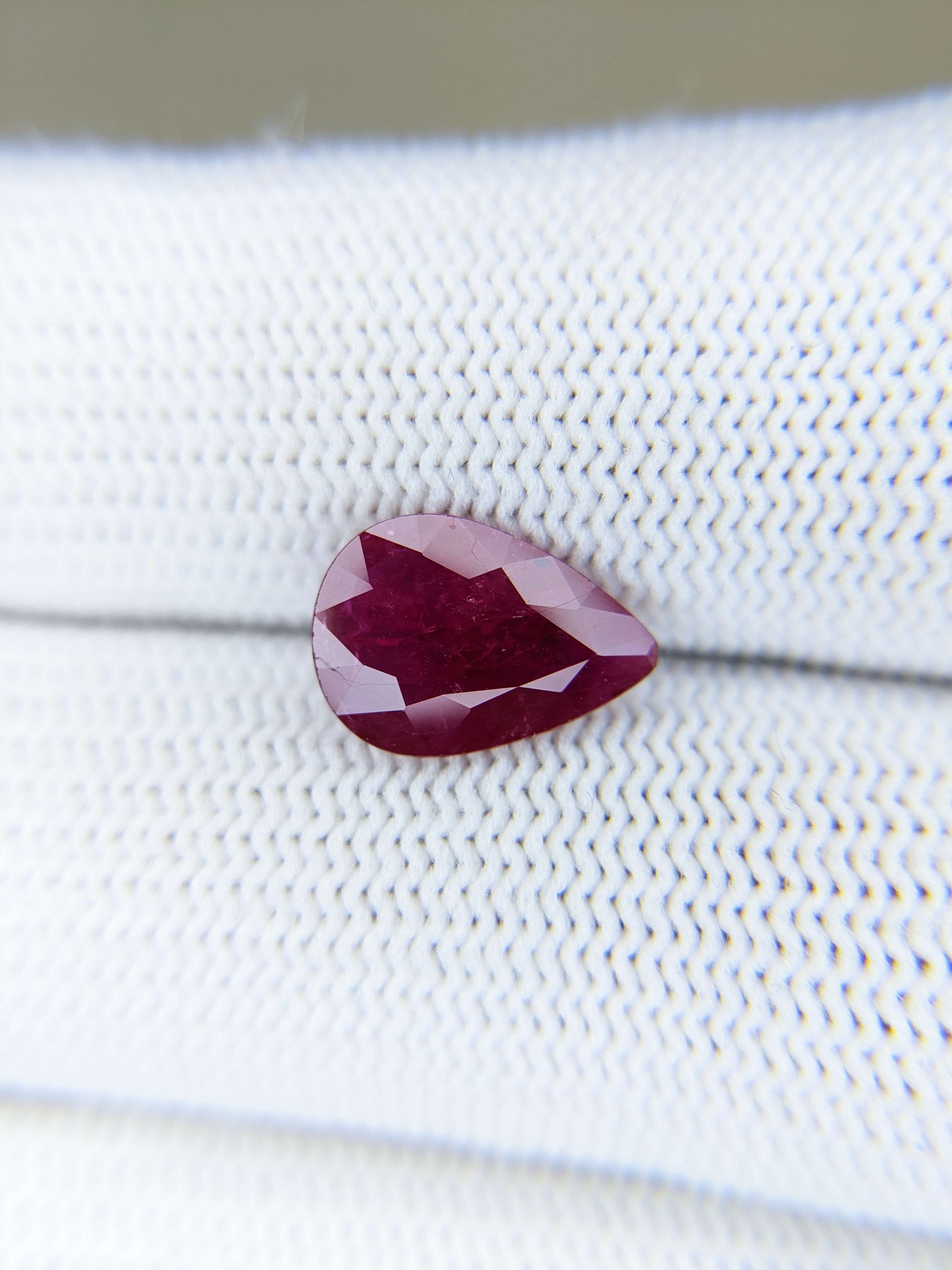 RUBY Pear: 2.38ct